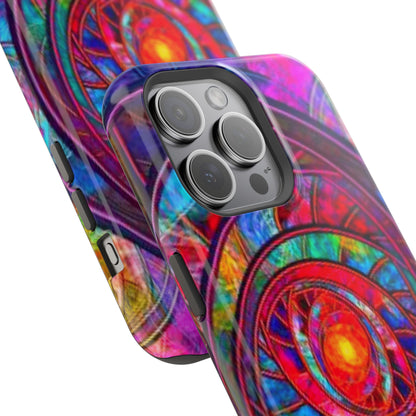 Protective Phone Case — Vibrant Abstract Mandala Impact-Resistant Design