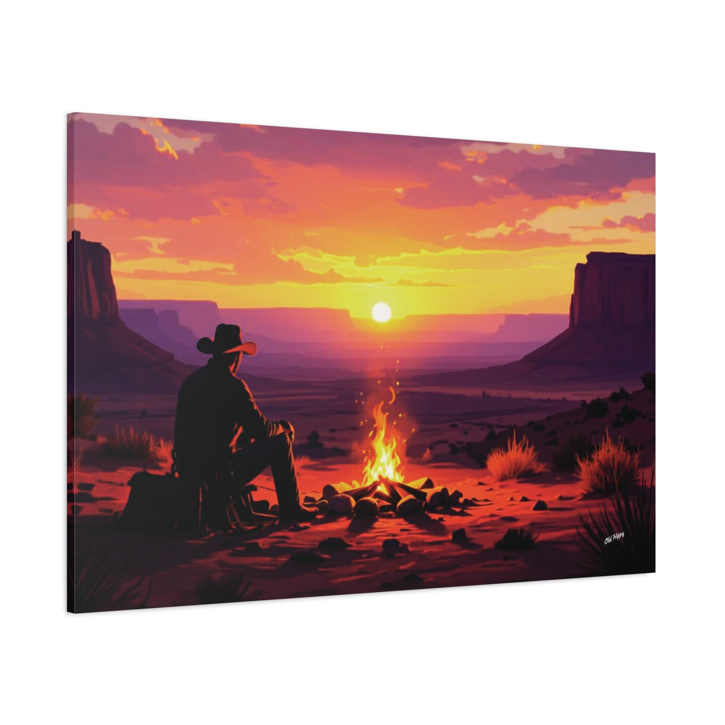 Twilight on the Range AI Canvas by Old Hippy