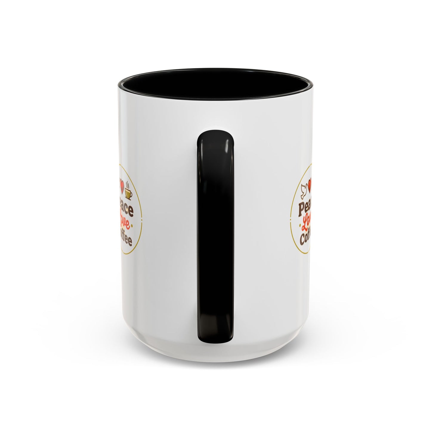 Peace Love Coffee Accent Mug - 11/15oz Ceramic Coffee Cup
