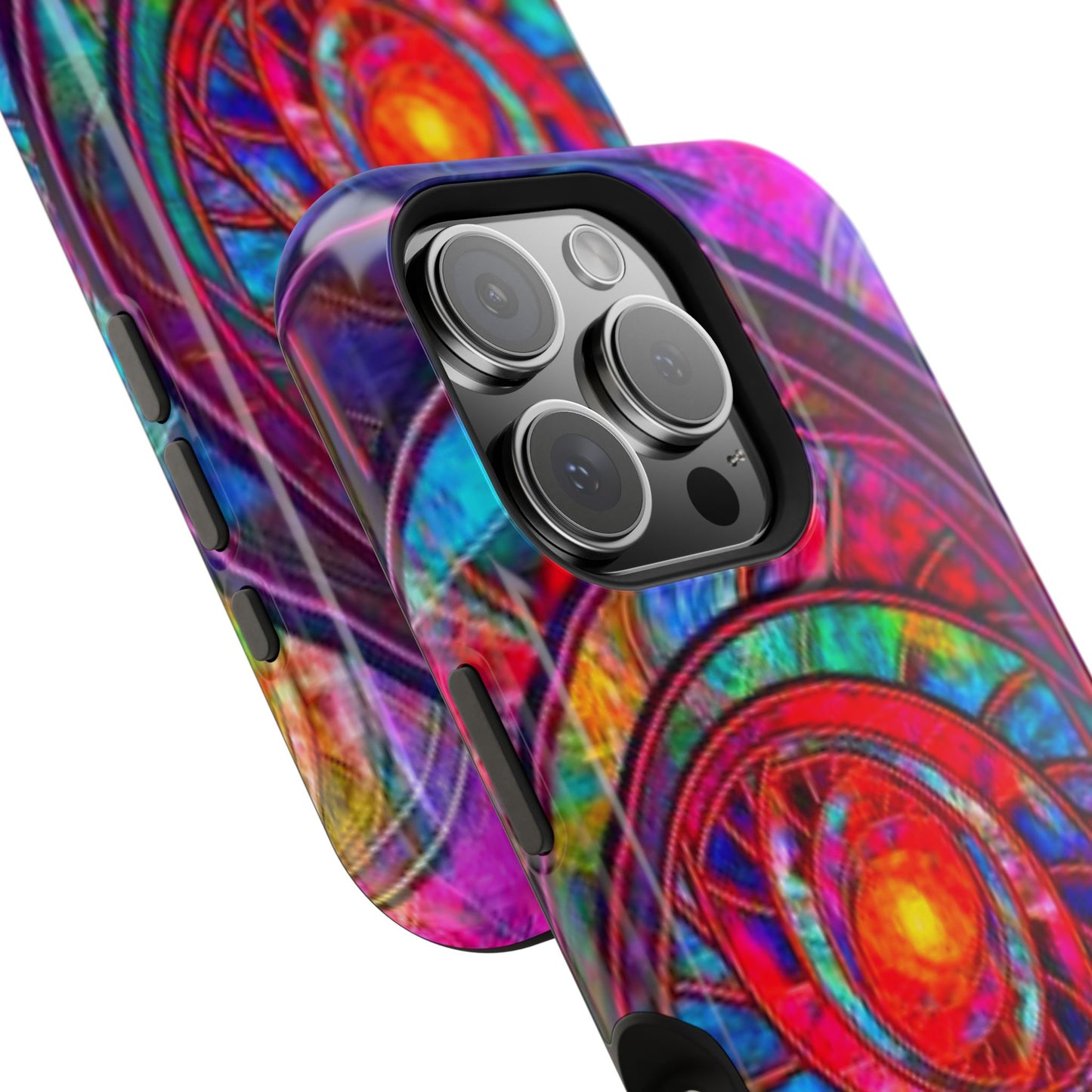 Protective Phone Case — Vibrant Abstract Mandala Impact-Resistant Design