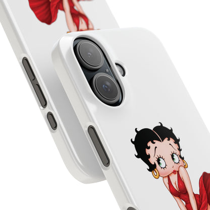 Betty Boop Red Dress Slim iPhone Case — Retro Pin-Up Cartoon Phone Cover