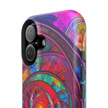Protective Phone Case — Vibrant Abstract Mandala Impact-Resistant Design