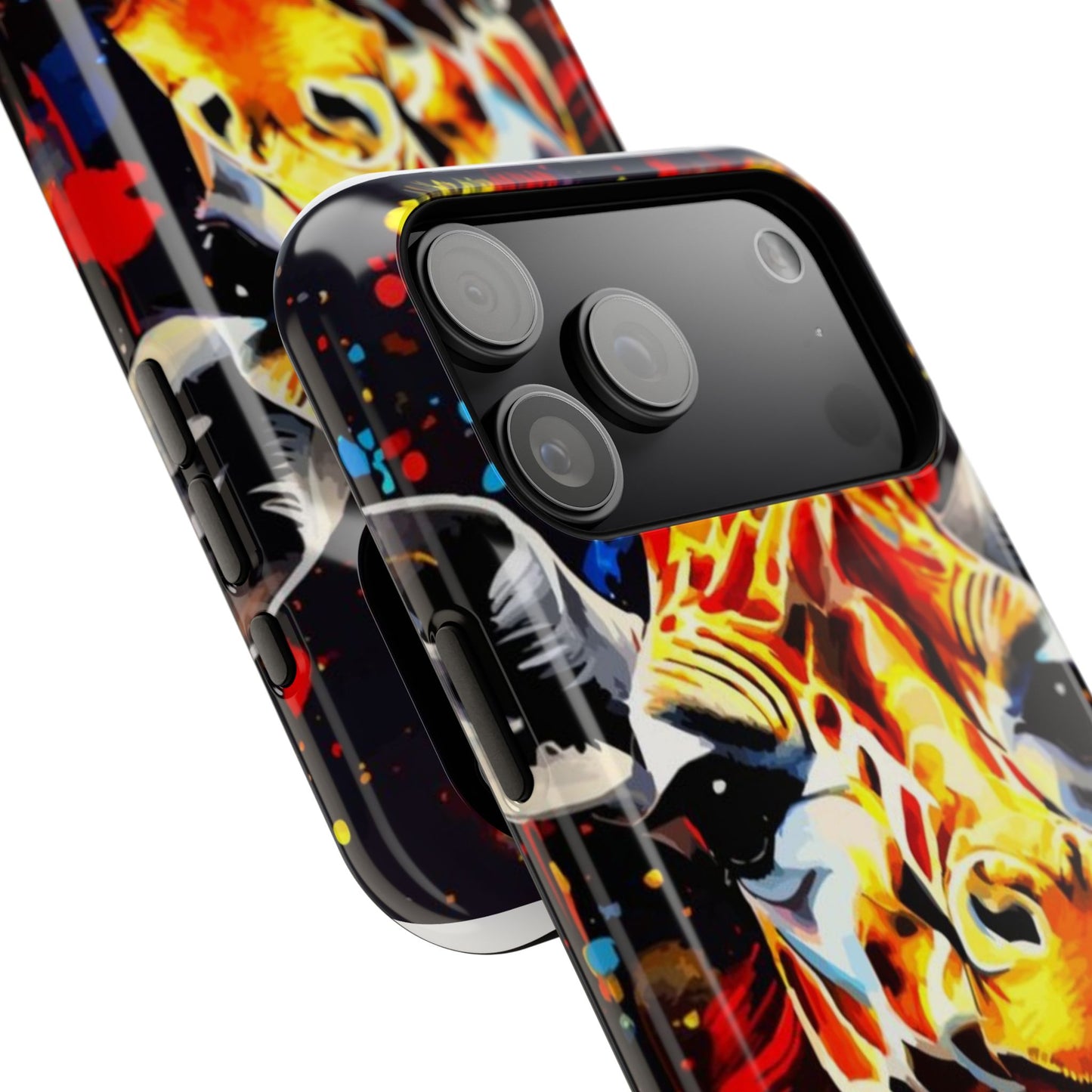 Funky Giraffe Art Impact-Resistant Phone Case —