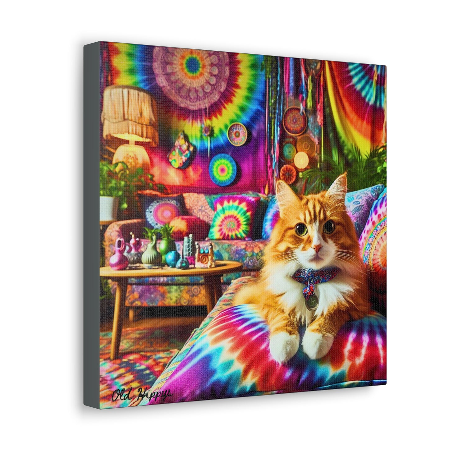 Hippie Cat Heaven #1 Canvas Wrap