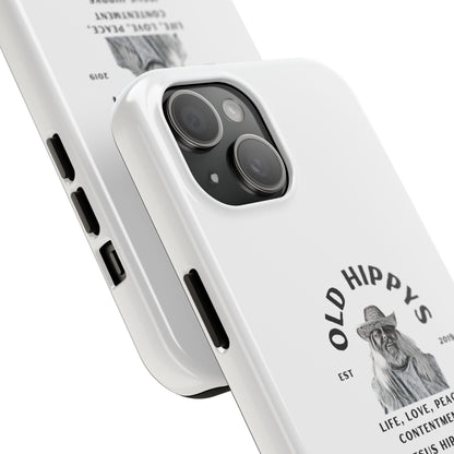 Old Hippys Phone Case — 'Life, Love, Peace, Contentment' Tough Protective Case