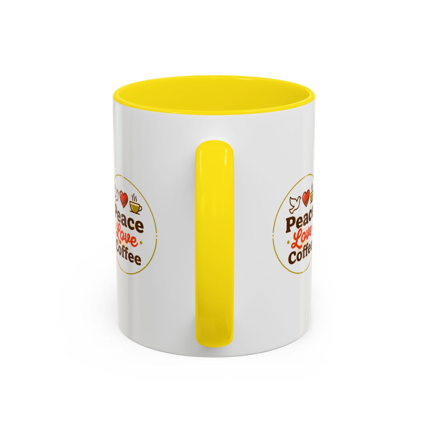 Peace Love Coffee Accent Mug - 11/15oz Ceramic Coffee Cup