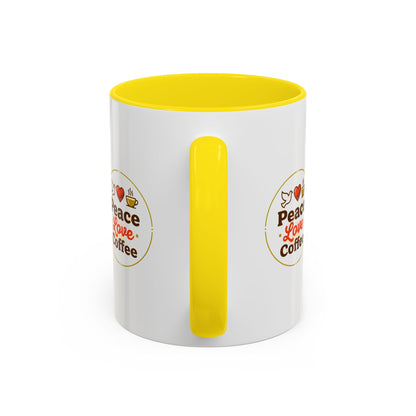 Peace Love Coffee Accent Mug - 11/15oz Ceramic Coffee Cup
