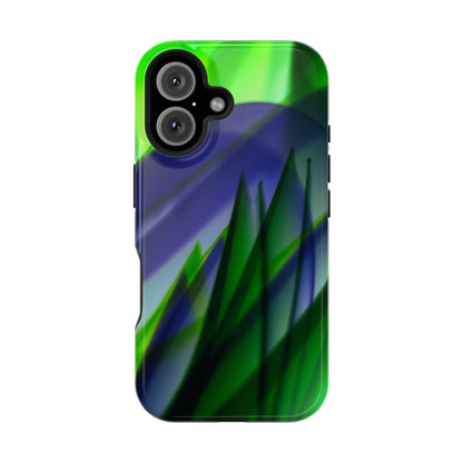 — Green Blue Abstract Wave Design Impact-Resistant Phone Case
