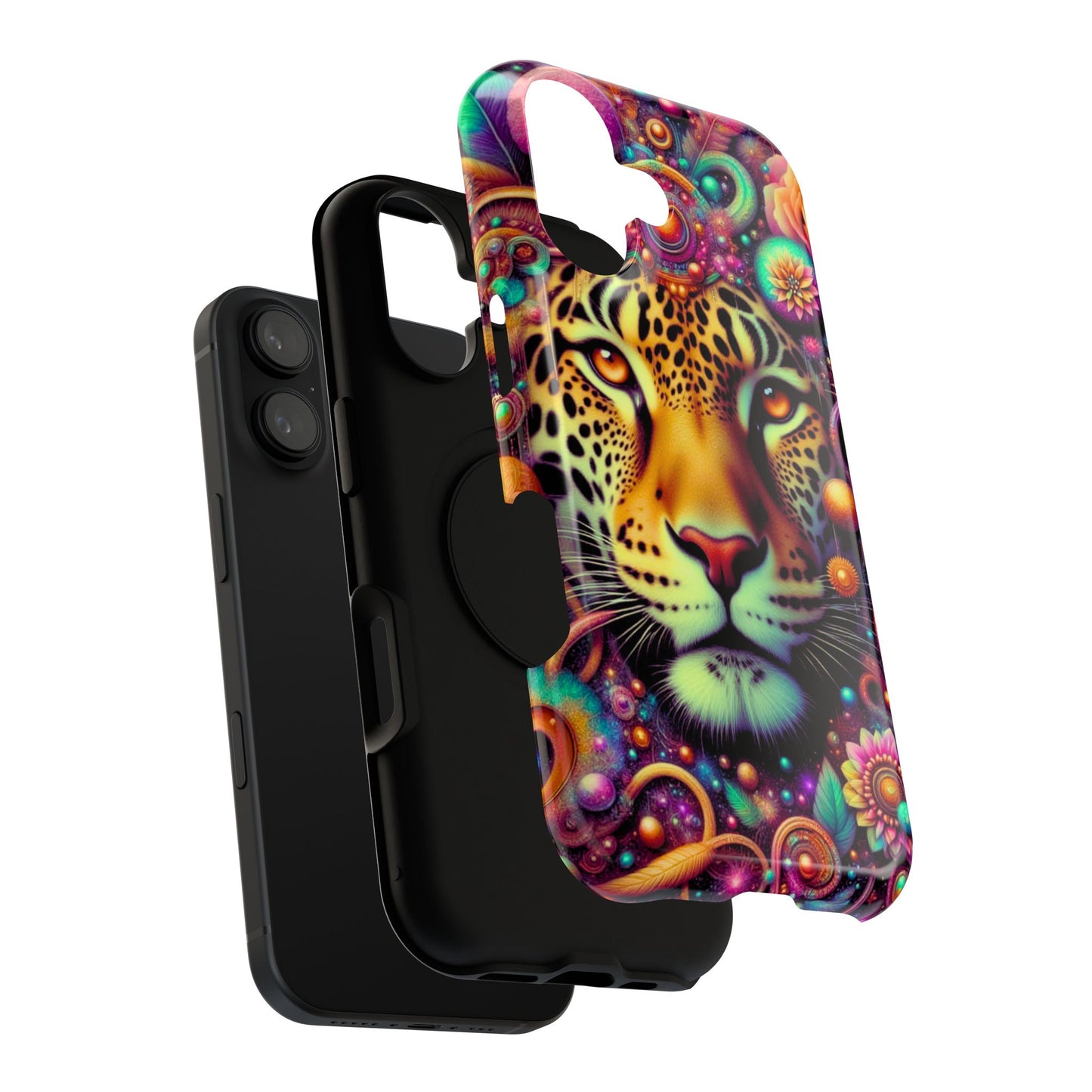 Leopard Psychedelic Phone Case — Vibrant Impact-Resistant iPhone Cover