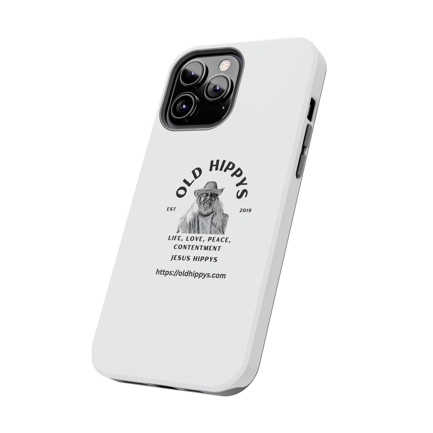 Old Hippys Phone Case — 'Life, Love, Peace, Contentment' Tough Protective Case