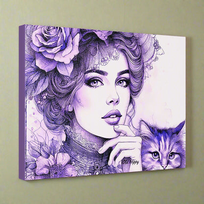 Lady in Purple Canvas Gallery Wraps