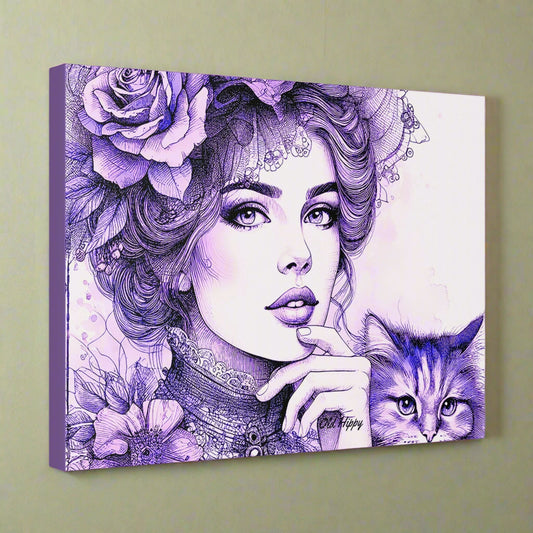 Lady in Purple Canvas Gallery Wraps