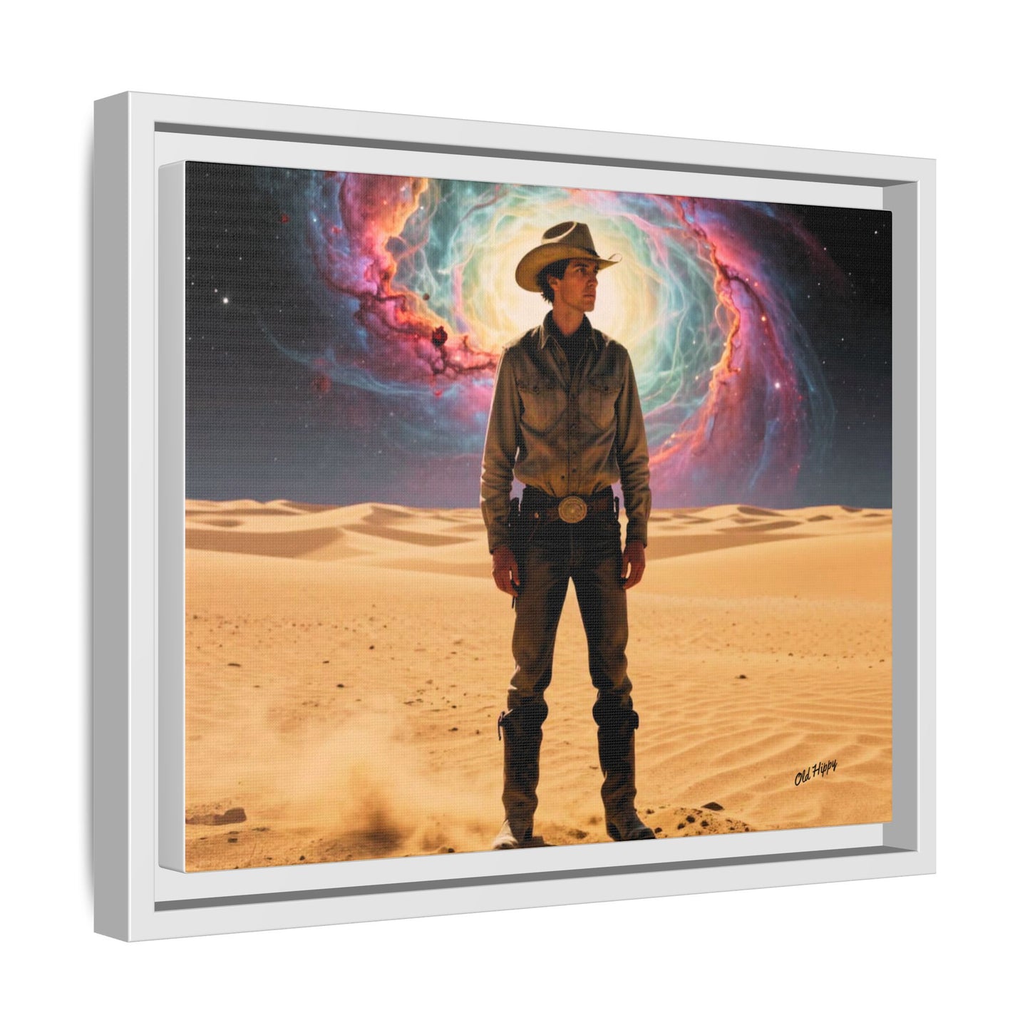 Stardust Wrangler- Framed Canvas AI Art by Old Hippy