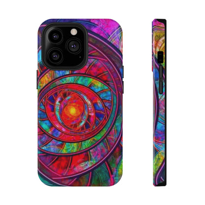 Protective Phone Case — Vibrant Abstract Mandala Impact-Resistant Design