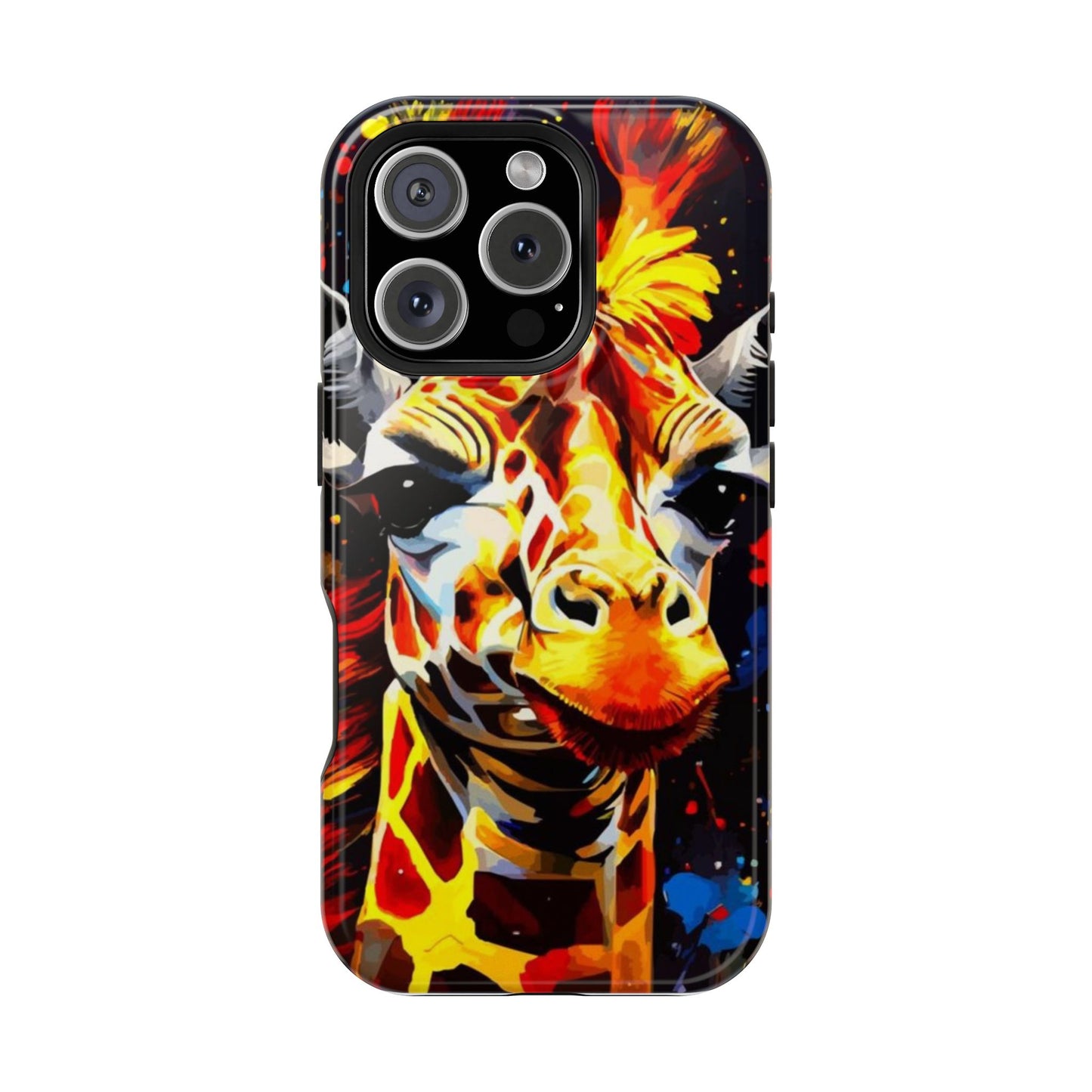 Funky Giraffe Art Impact-Resistant Phone Case —