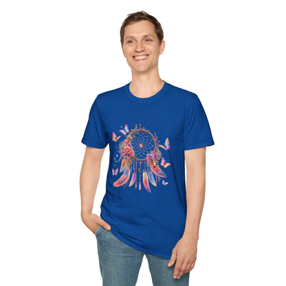 Pastel Dreamcatcher T-Shirt with Butterflies