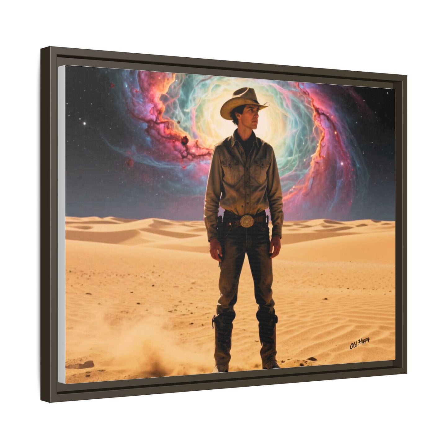 Stardust Wrangler- Framed Canvas AI Art by Old Hippy