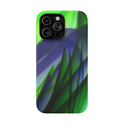 — Green Blue Abstract Wave Design Impact-Resistant Phone Case