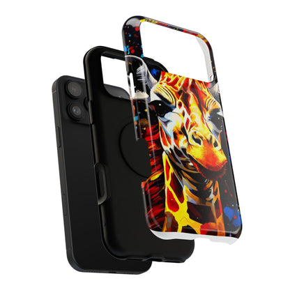 Funky Giraffe Art Impact-Resistant Phone Case —