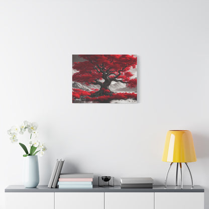 Flaming Red Tree Canvas Gallery Wrap
