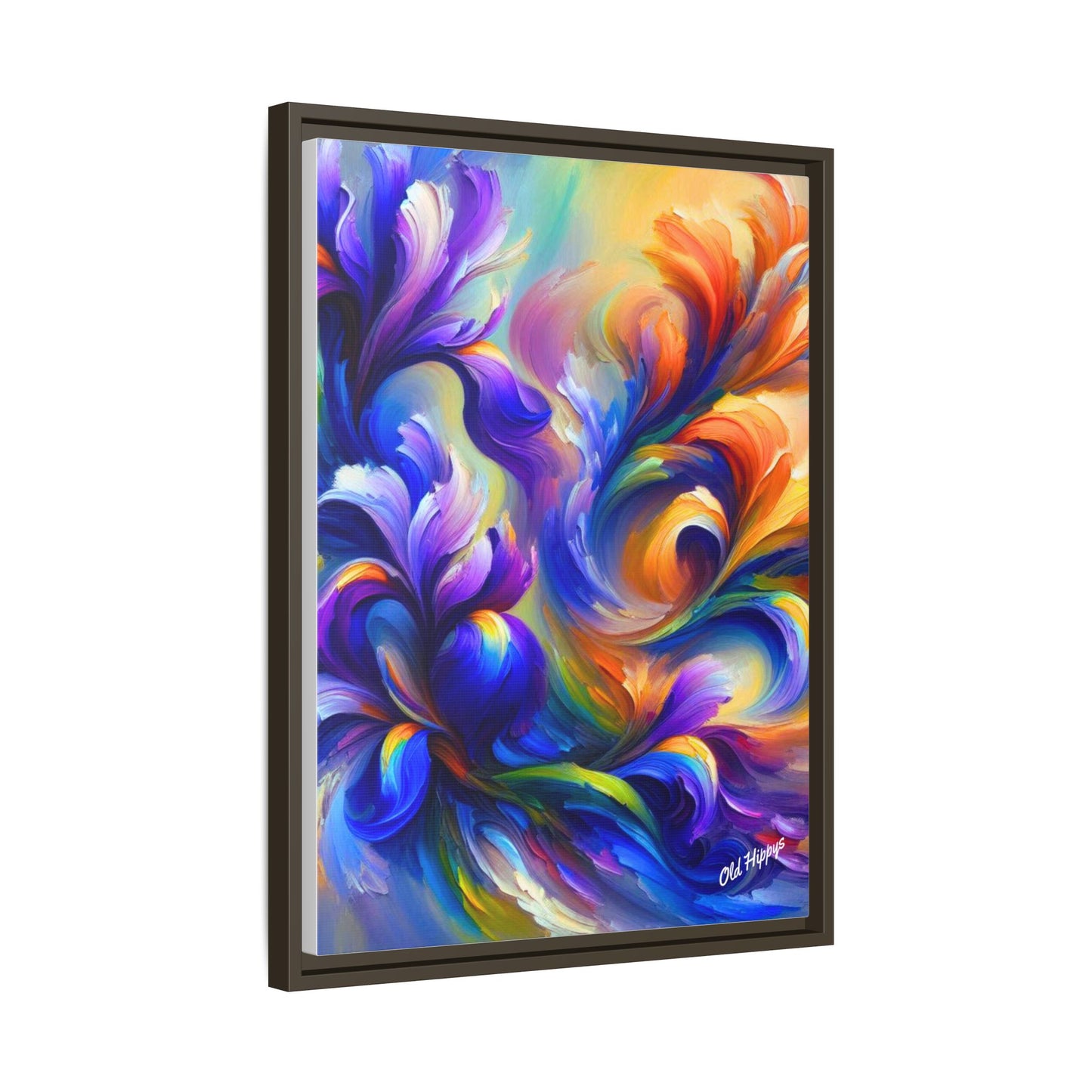 Iris Symphony #1 Wood Framed Matte Canvas