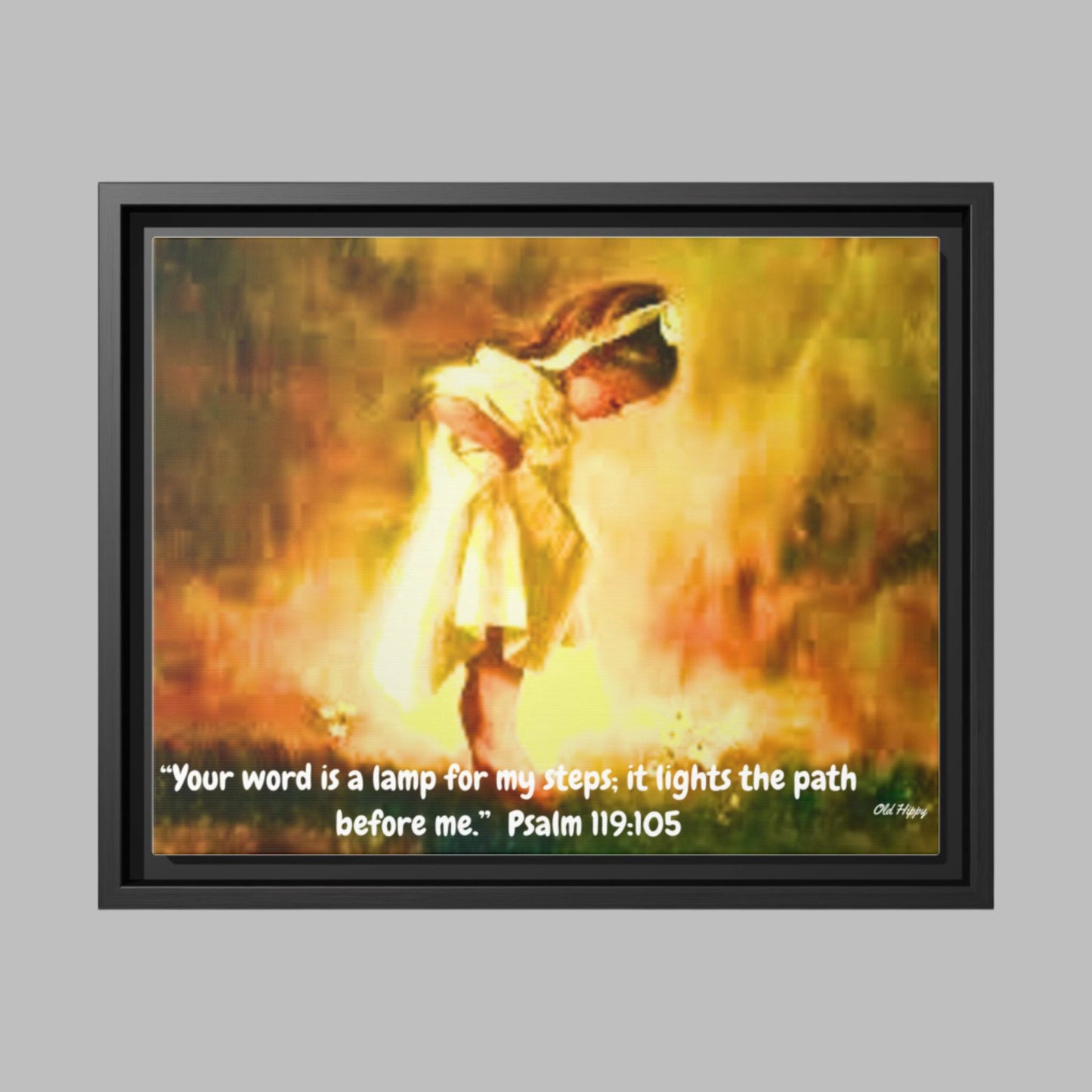 Guided by the Light of the Word of God Wood Framed Canvas