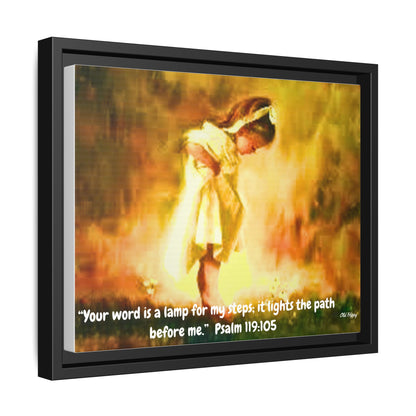 Guided by the Light of the Word of God Wood Framed Canvas