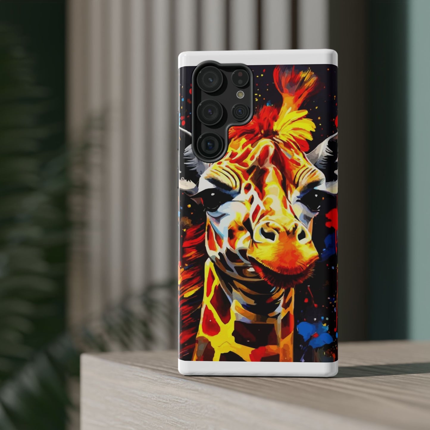 Funky Giraffe Art Impact-Resistant Phone Case —