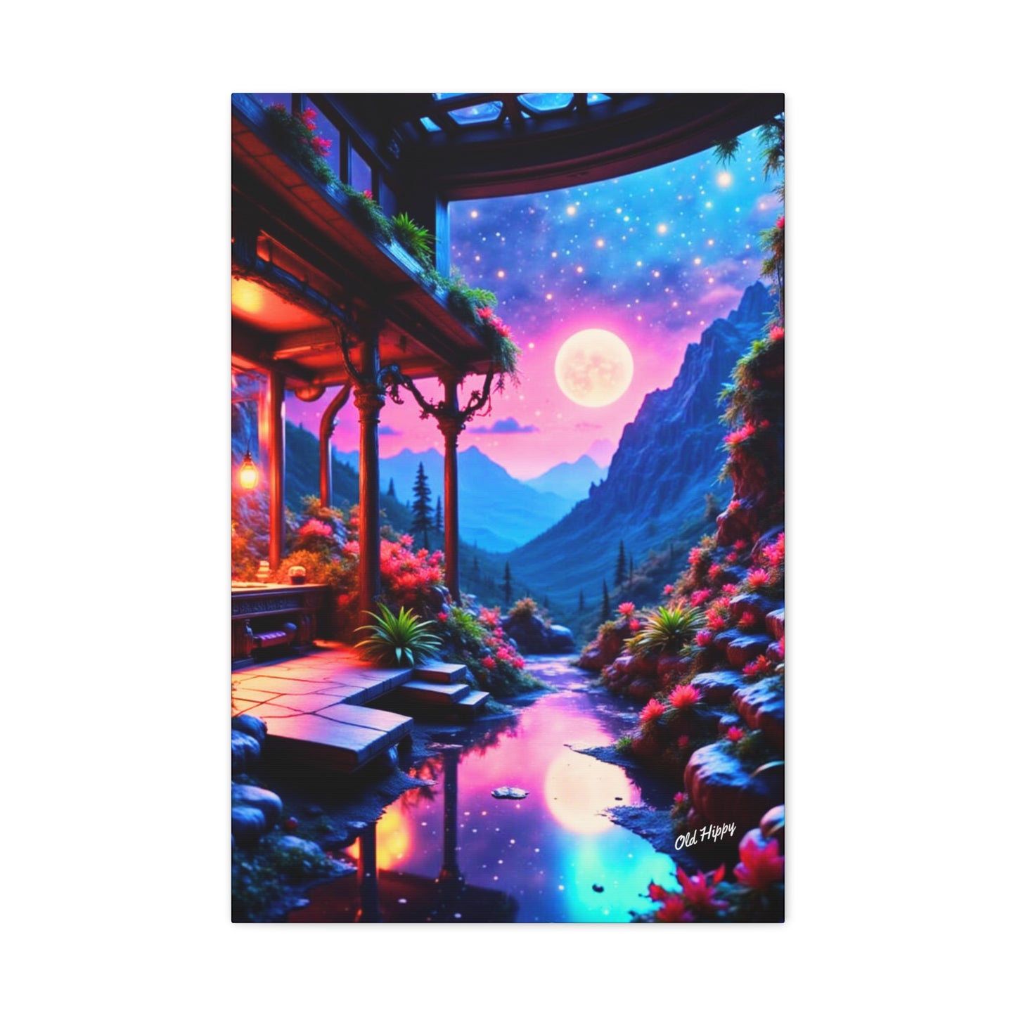 "Moonlit Sanctuary" – AI-Generated Canvas Art by Old Hippy