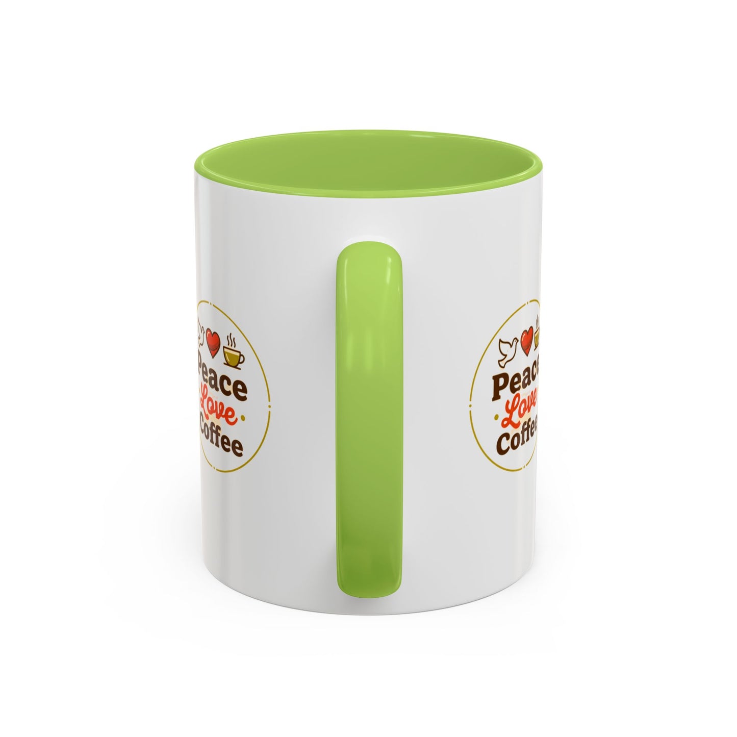 Peace Love Coffee Accent Mug - 11/15oz Ceramic Coffee Cup