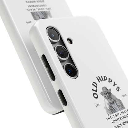 Old Hippys Phone Case — 'Life, Love, Peace, Contentment' Tough Protective Case