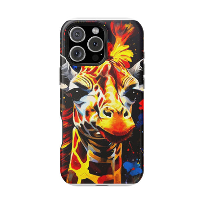 Funky Giraffe Art Impact-Resistant Phone Case —