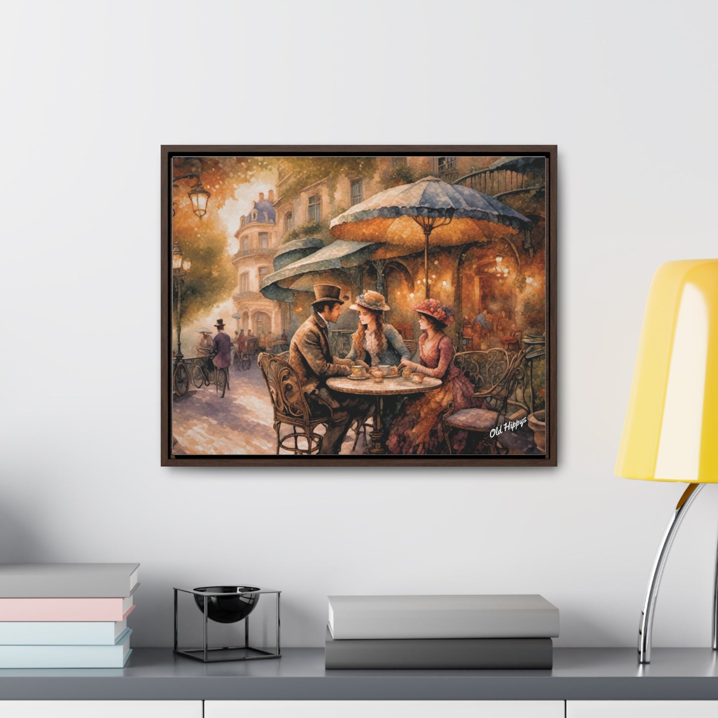 Paris Cafe Framed Canvas Wrap