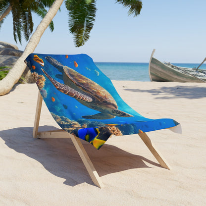 Sea Turtle Beach Towel - Vibrant Ocean Reef Design