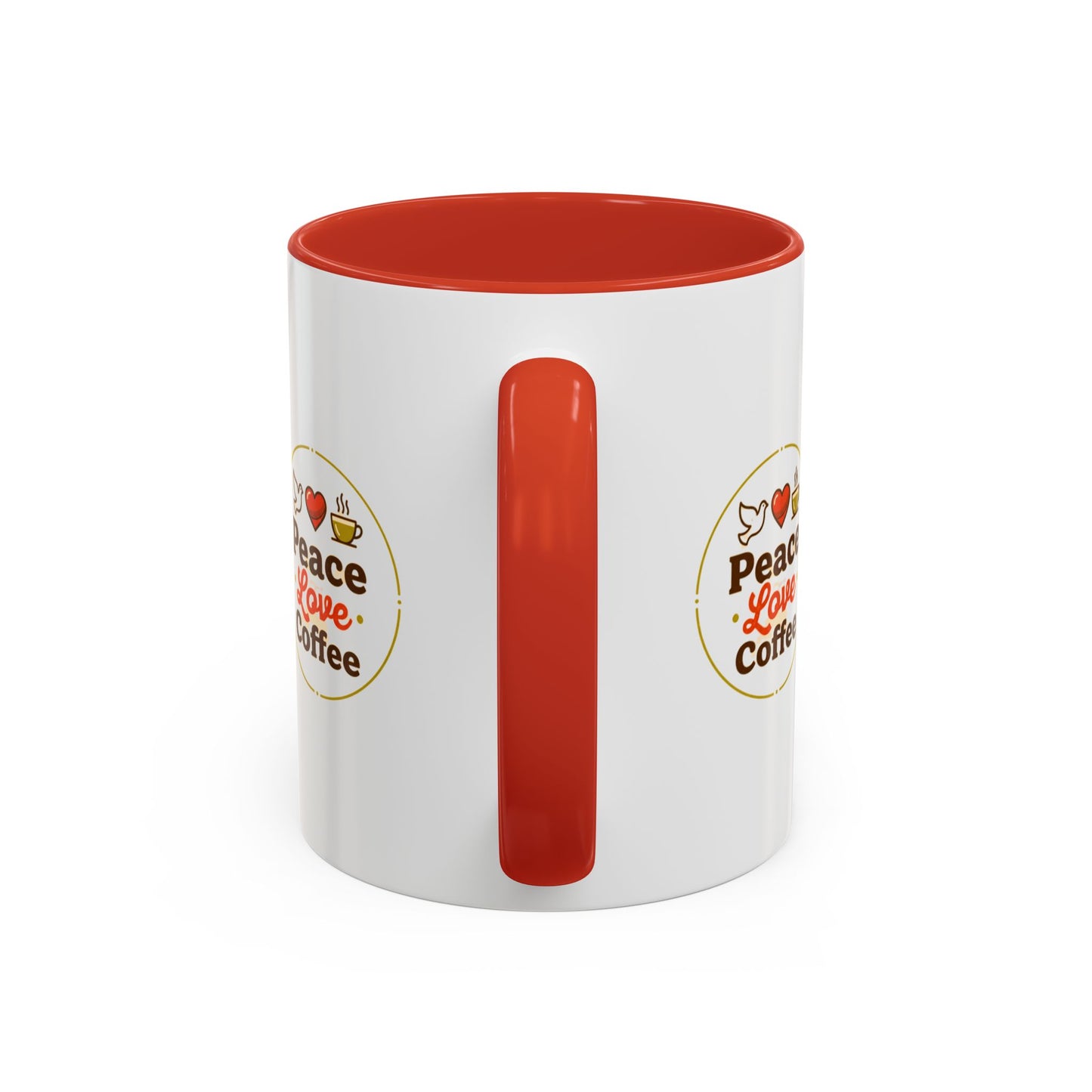 Peace Love Coffee Accent Mug - 11/15oz Ceramic Coffee Cup