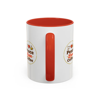 Peace Love Coffee Accent Mug - 11/15oz Ceramic Coffee Cup