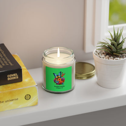 Scented Candle — Coconut Apricot Wax (4oz & 9oz) with Floral Butterfly Label