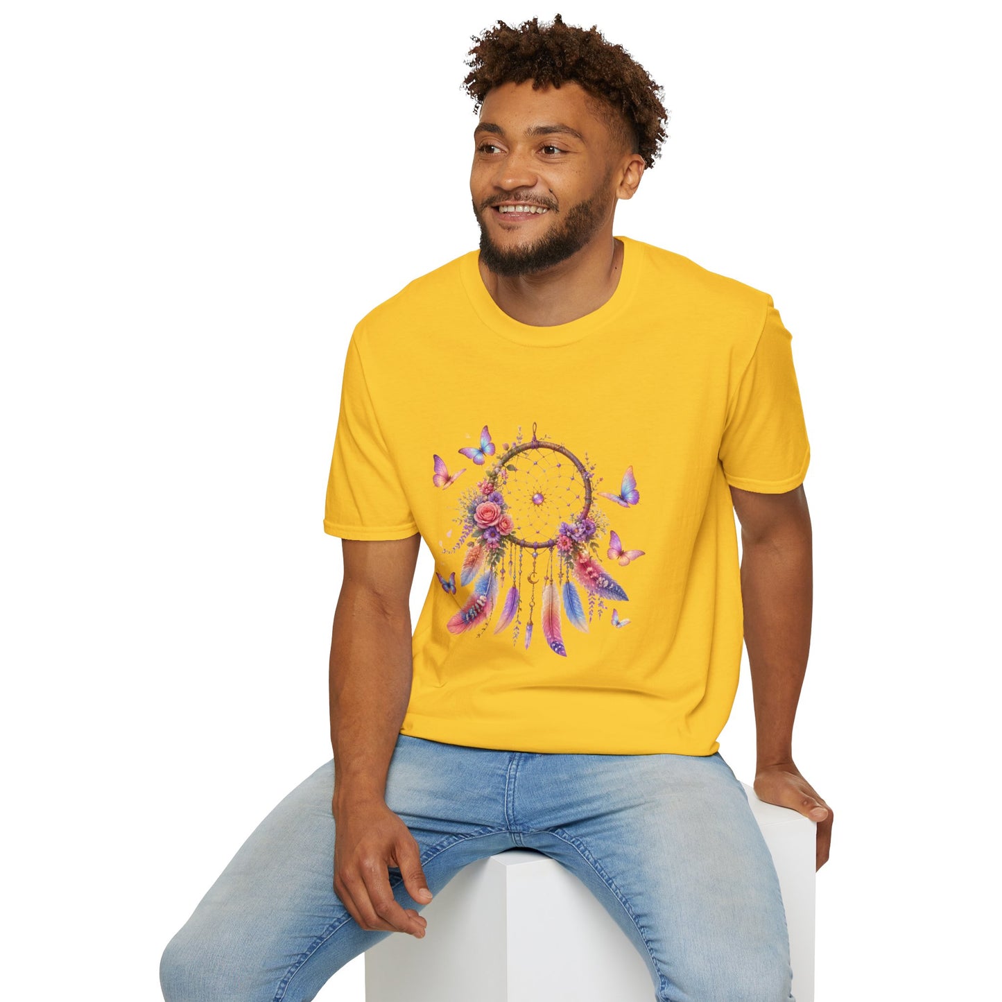 Pastel Dreamcatcher T-Shirt with Butterflies