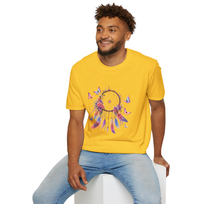 Pastel Dreamcatcher T-Shirt with Butterflies