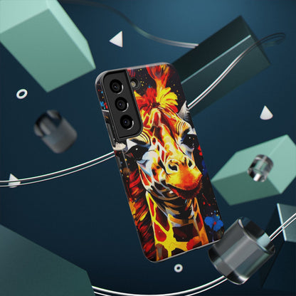 Funky Giraffe Art Impact-Resistant Phone Case —
