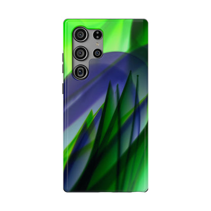 — Green Blue Abstract Wave Design Impact-Resistant Phone Case