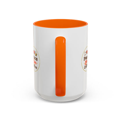 Peace Love Coffee Accent Mug - 11/15oz Ceramic Coffee Cup
