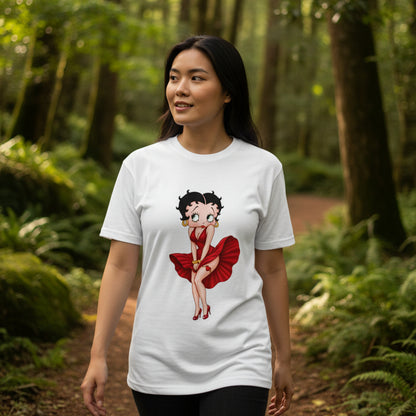 Betty Boop Red Dress T-Shirt — Retro Pinup Graphic Tee