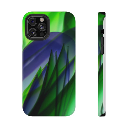 — Green Blue Abstract Wave Design Impact-Resistant Phone Case