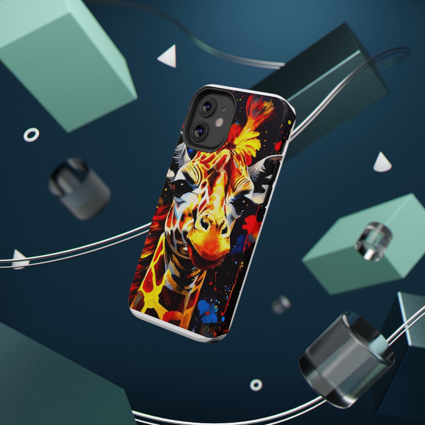 Funky Giraffe Art Impact-Resistant Phone Case —