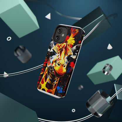 Funky Giraffe Art Impact-Resistant Phone Case —