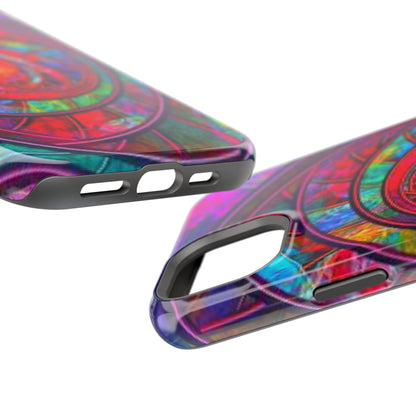 Protective Phone Case — Vibrant Abstract Mandala Impact-Resistant Design