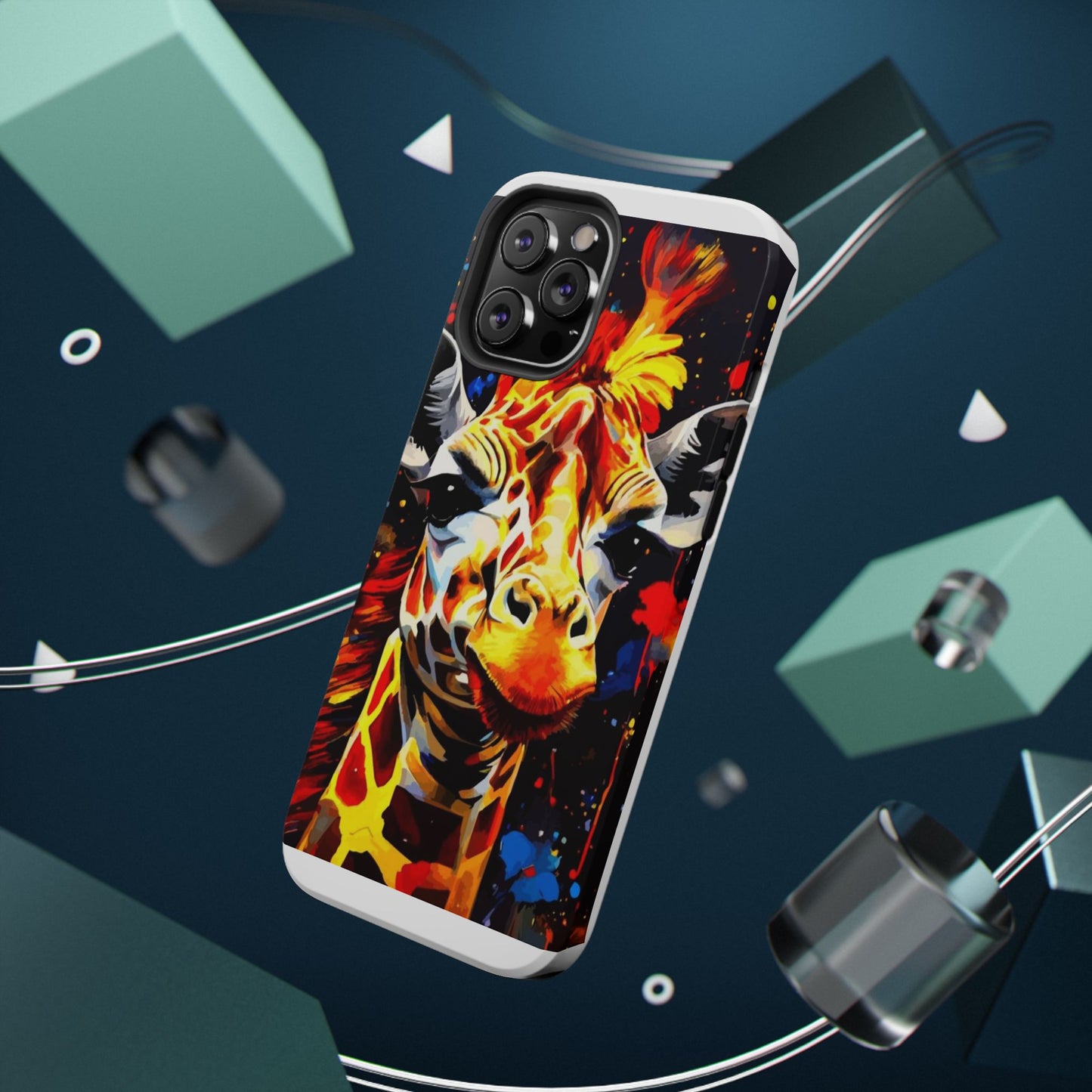 Funky Giraffe Art Impact-Resistant Phone Case —