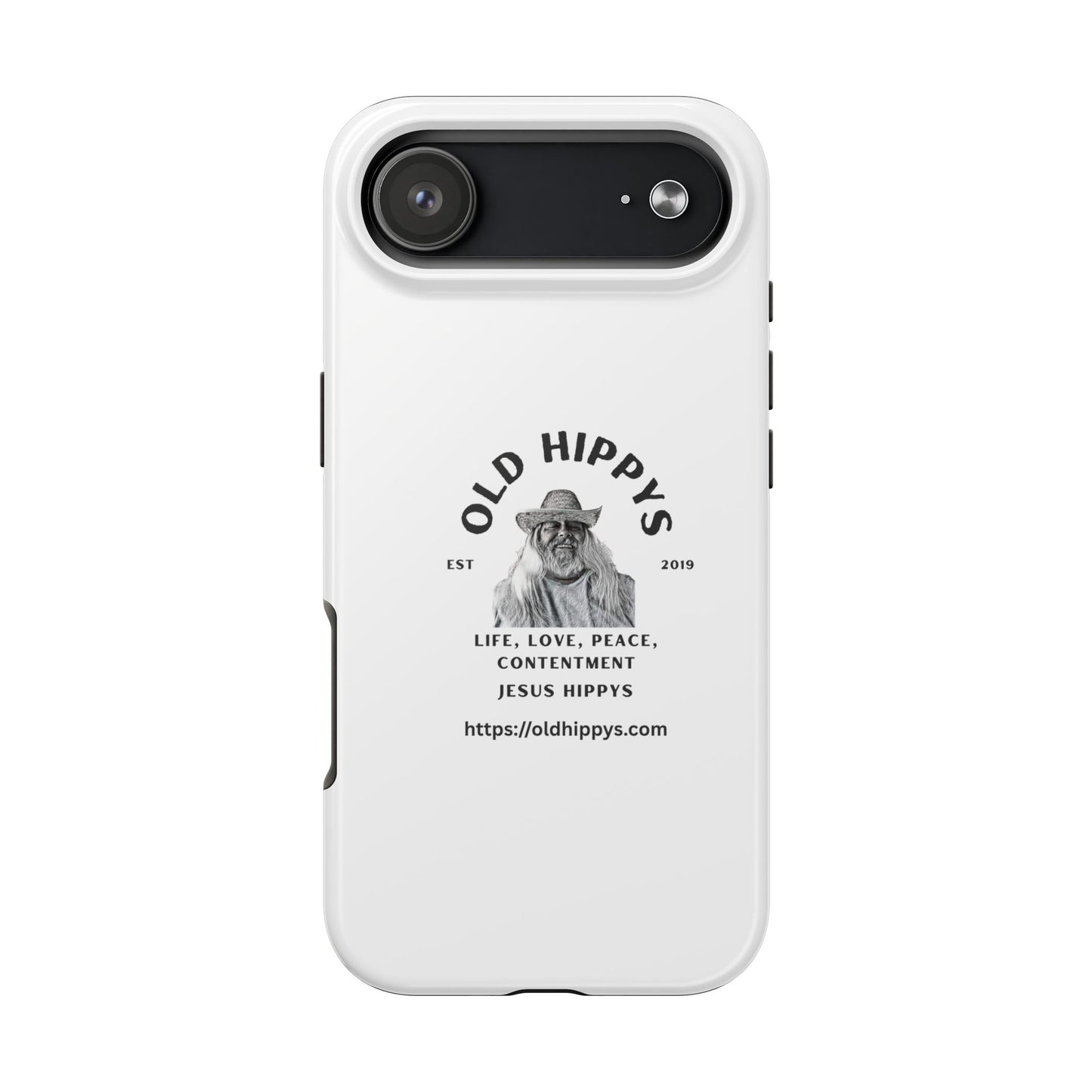 Old Hippys Phone Case — 'Life, Love, Peace, Contentment' Tough Protective Case