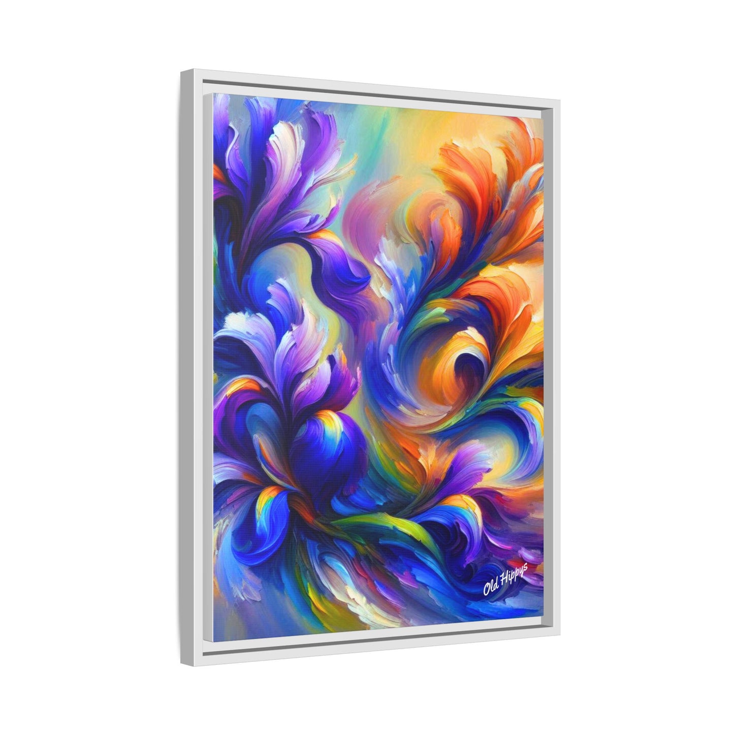 Iris Symphony #1 Wood Framed Matte Canvas